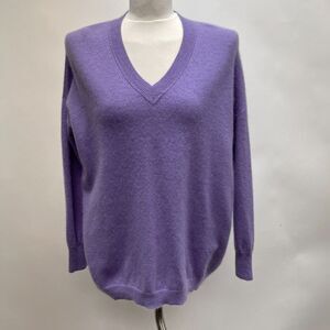 Jones New York Women's Sweater Size Medium Purple Lavender 100% Cashmere LS